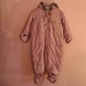 First Impressions Mauve Hooded Snowsuit